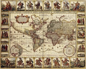 Antique Maps of the World Map of the World Nicolas Visscher c 1652